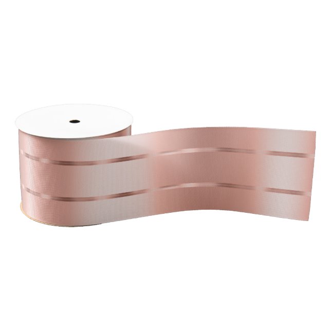 Rose Gold Ribbon Bow Bridal Shower Grosgrain Ribbon (Spool)