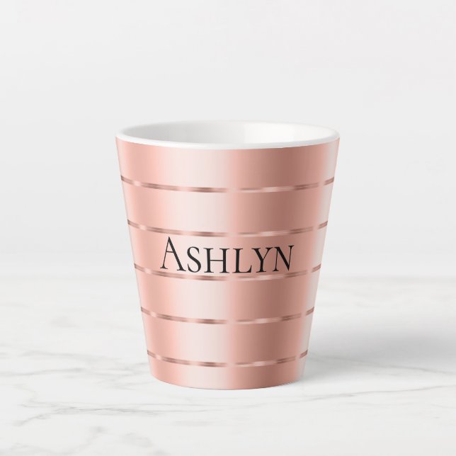 Rose Gold Ribbon  Latte Mug (Front)