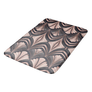 Rose Gold Romance Neo Art Deco Fan Design Bath Mat