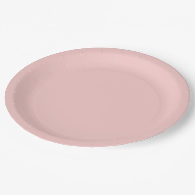 Rose gold / Rose quartz viral colour Paper Plate (Angled)