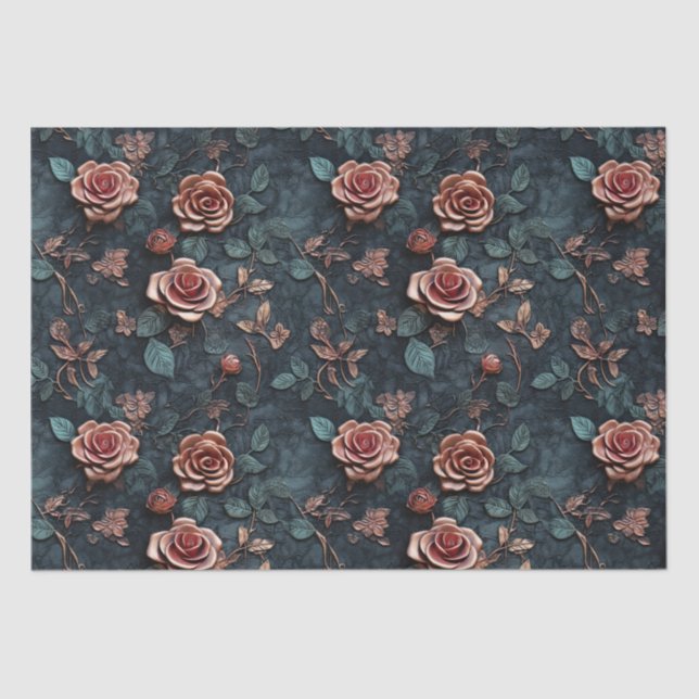 Rose Gold Roses  Tissue Paper (Front)