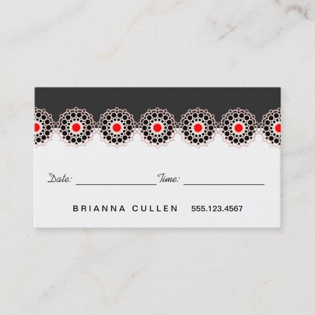 Rose Gold Rosette Hair Salon Appointment Reminder Card (Front)