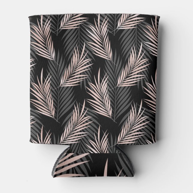Rose gold safari, palm leaf paper. can cooler (Front)