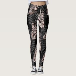 Rose gold safari, palm leaf paper. leggings