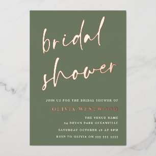 Rose Gold & Sage Green Bridal Shower Modern
