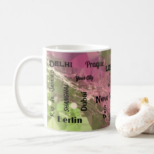 rose gold & sage green marble swirl Mega city  Coffee Mug