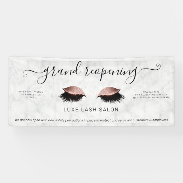 Rose Gold Salon Business Banner (Horizontal)
