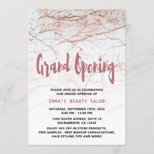 Rose Gold Salon Grand Opening Invitation