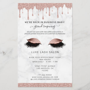 Rose Gold Salon Grand Reopening Covid Safety Flyer