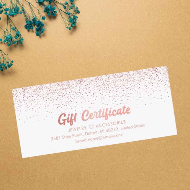 Rose Gold Salon Store Business Gift Certificate (Creator Uploaded)