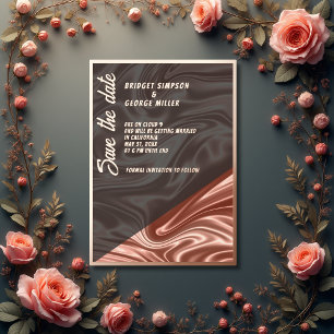 rose gold satin cloud 9 wedding save the date