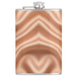 Rose Gold Satin Silk Abstract Luxury Pattern Hip Flask