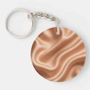 Rose Gold Satin Silk Abstract Luxury Pattern Key Ring