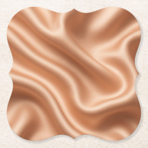 Rose Gold Satin Silk Abstract Luxury Pattern Paper Coaster