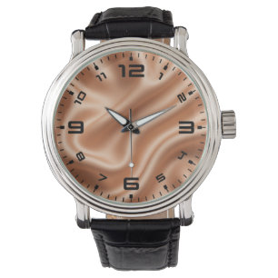 Rose Gold Satin Silk Abstract Luxury Pattern Watch