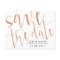Rose Gold Save the Date Postcard Rustic