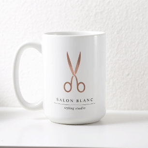 Rose Gold Scissors   Hair Salon Coffee Mug