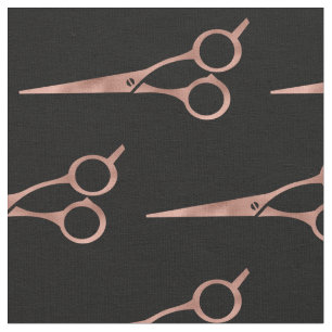 Rose Gold Scissors Hair Stylist  Salon Fabric
