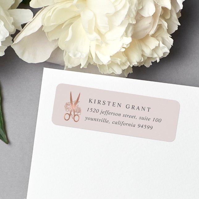 Rose Gold Scissors Logo Return Address (Creator Uploaded)