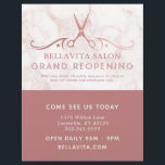 Rose Gold Scissors Marble Salon Covid Reopening Flyer<br><div class="desc">Rose Gold Scissors Marble Salon Covid Reopening Flyer. "With new Covid 19 safety measures in place to keep our clients and employees safe." Personalise this custom design with your own text,  logo,  and business details.</div>