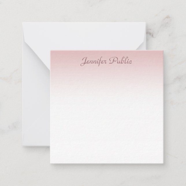 Rose Gold Script Elegant Modern Simple Template (Front)