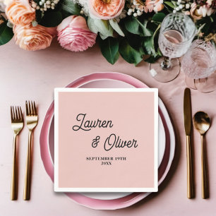 Rose Gold Script Minimalist Wedding Napkin