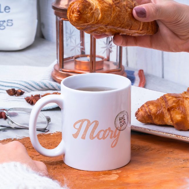 Rose Gold Script Mother's Day Pattern Coffee Mug (Creator Uploaded)