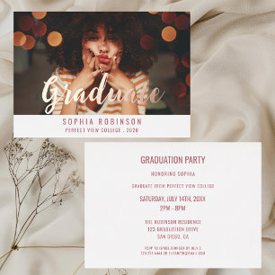Rose Gold Script Photo 2026 Graduation Party