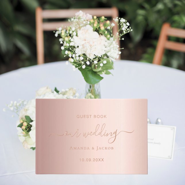 Rose gold script wedding  guest book (Creator Uploaded)