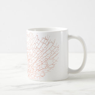Rose Gold Sea Fan Coral White Mug
