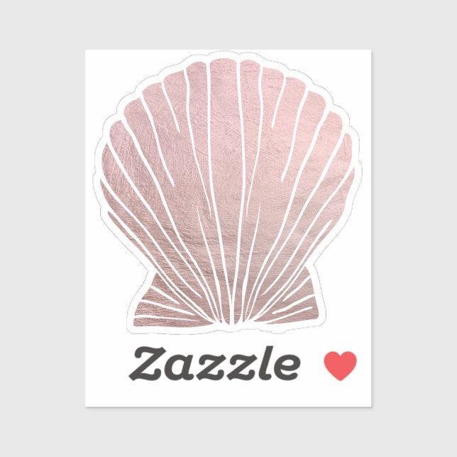 Rose Gold Seashell Stickers (Sheet)
