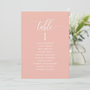 Rose Gold, Seating Plan Cards with Guest Names