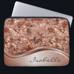Rose Gold Sequin 3D look Personalised  Laptop Sleeve<br><div class="desc">This design may be personalised in the area provided by changing the photo and/or text. Or it can be customised by clicking Personalise this Template and then choosing the click to customise further option and delete or change the colour of the background, add text, change the text colour or style,...</div>