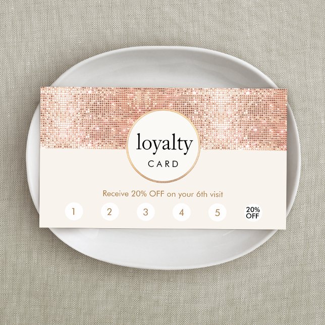 Rose Gold Sequin Salon 6 Punch Customer Loyalty (Creator Uploaded)
