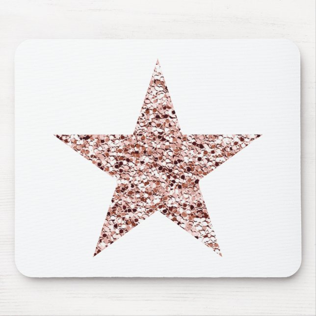 Rose Gold Sequin Twinkle Clipart Shining Star Clip Mouse Mat (Front)