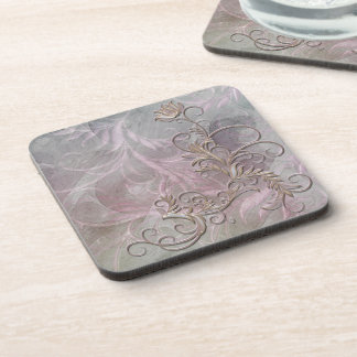 Rose Gold Shaded Floral Corkback Coaster Sets