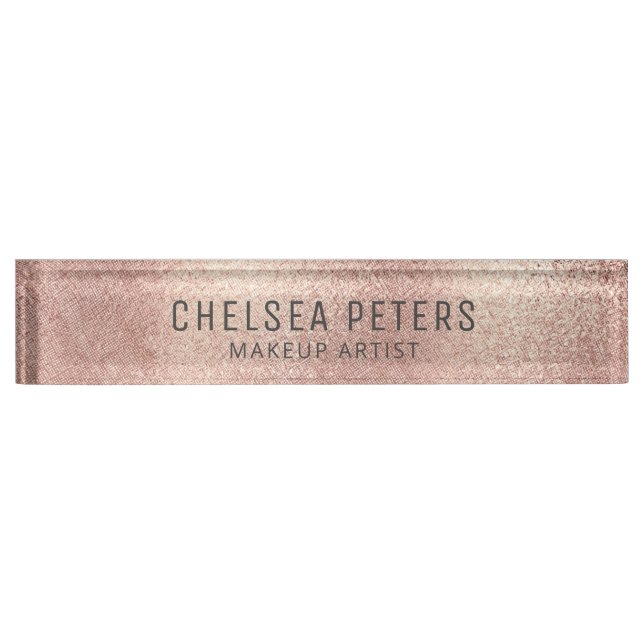 Rose Gold Shimmer Feminine Nameplate (Front)