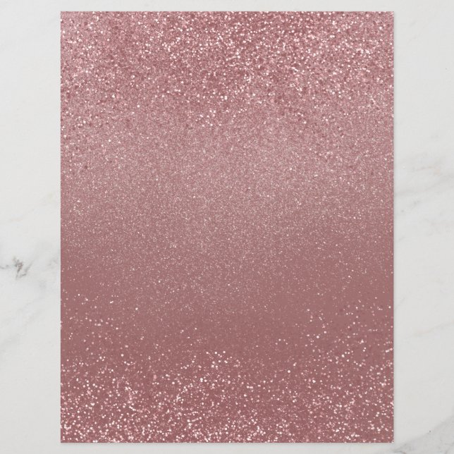 Rose Gold Shimmer Glitter Dust Scrapbook Paper (Front)