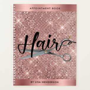 Rose Gold Shimmer Hair Appointment Book Planner