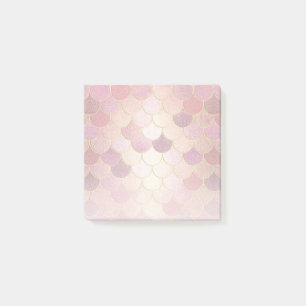 Rose Gold Shimmer Mermaid Scale Pattern Post-it Notes