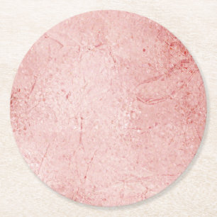 Rose Gold Shimmer Metallic Wedding Reception Party Round Paper Coaster