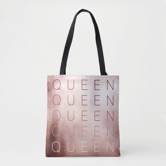 Rose Gold Shimmer Queen Tote Bag (Front)