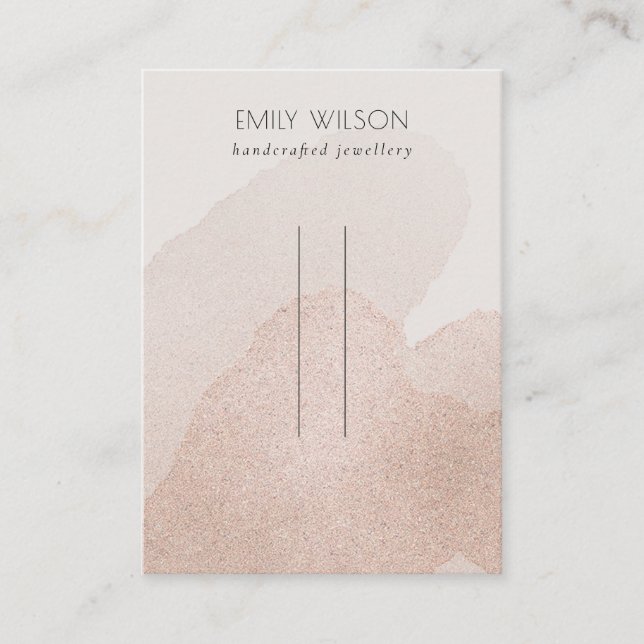 Rose Gold Shimmer Strokes Hairclips Pin Display Business Card (Front)