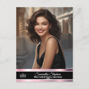 Rose Gold Shine Single-Sided Pageant Promo Postcard