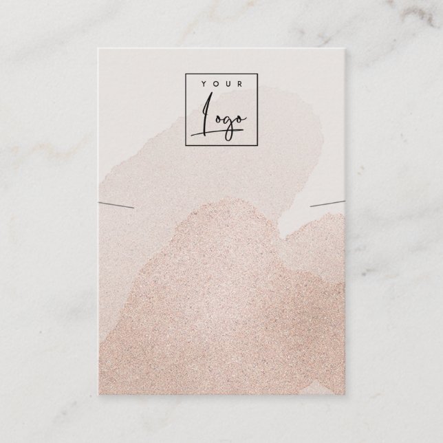 Rose Gold Shiny Stokes Necklace Band Logo Display Business Card (Front)