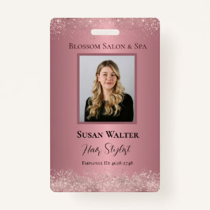 Rose Gold Signature Elegance Employee IDs ID Badge