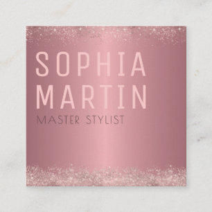 Rose Gold Signature Elegance The Sophisticate Square Business Card
