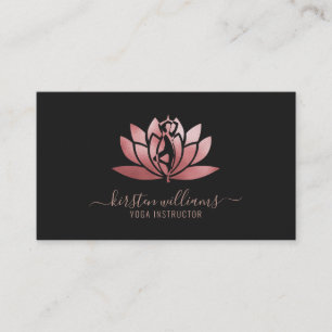 Rose Gold Signature Lotus Flower Yoga Pose Business Card