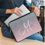 Rose Gold Silver Ombre Monogram Personalise Laptop Sleeve<br><div class="desc">This design may be personalised in the area provided by changing the photo and/or text. Or it can be customised by clicking Personalise this Template and then choosing the click to customise further option and delete or change the colour of the background, add text, change the text colour or style,...</div>