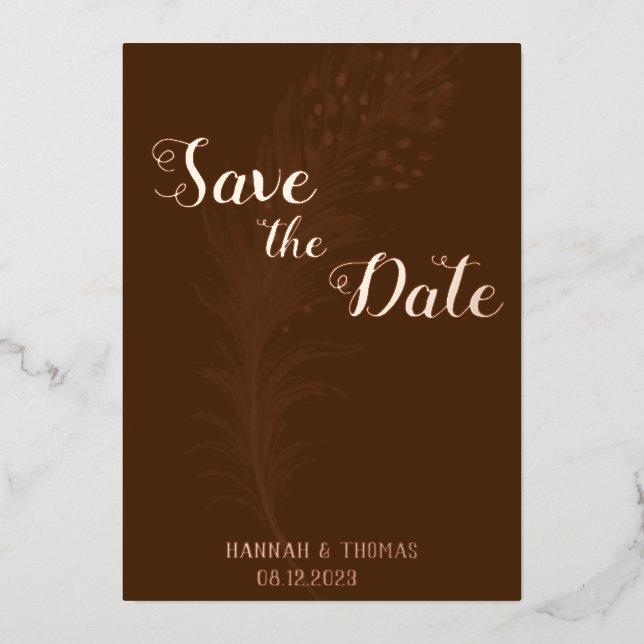 Rose Gold simple and elegant  Foil Invitation (Front)